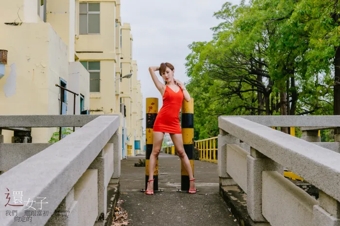 [Mzsock] NO.047 Abby red dress short skirt high heels beautiful legs outdoor shot street photography#[106P]-26